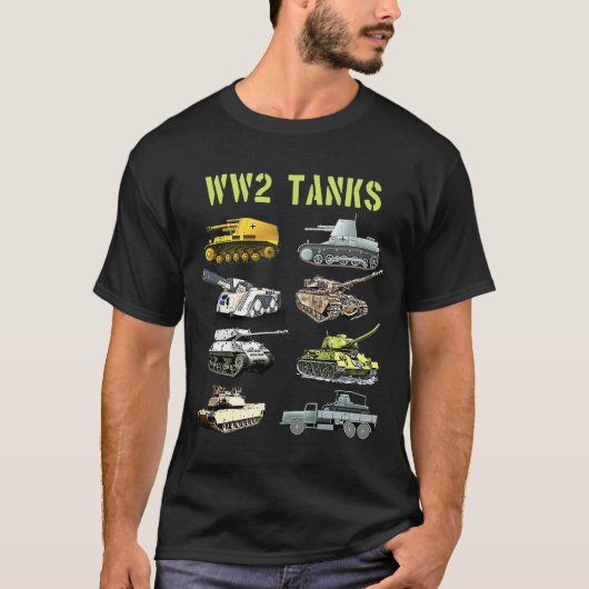  WW2-oorlogstanks T-shirt (Voorkant)