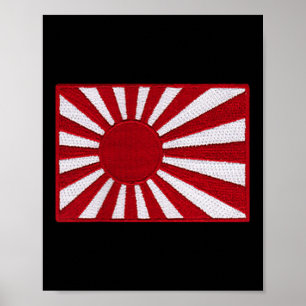 WW2 Oorlogsvlag Japan Vlag Borst Retro  Patch Poster