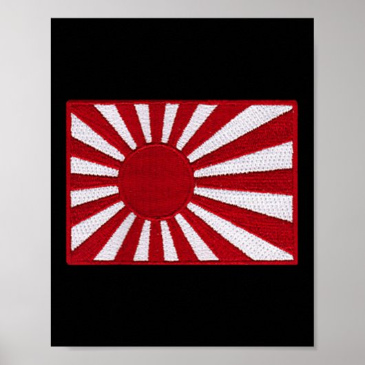 WW2 Oorlogsvlag Japan Vlag Borst Retro Patch Poster (Voorkant)