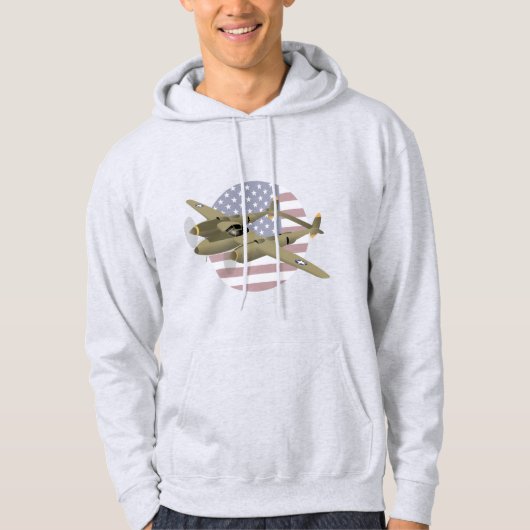 WW2 P-38-bliksemvliegtuig Hoodie (Voorkant)