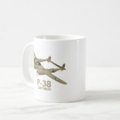 WW2 P-38-bliksemvliegtuig Koffiemok (Voorkant links)