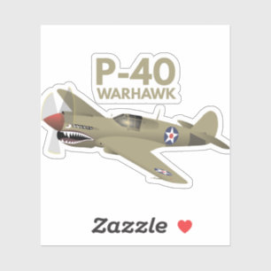 WW2 P-40-vliegtuig Warhawk Sticker