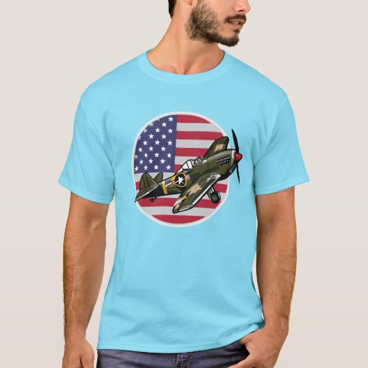 WW2 P-40 Warhawk T-shirt (Voorkant)