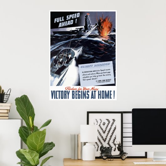 WW2 Poster van de marine (Thuiskantoor)