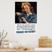 WW2 — Productie voor overwinning! Poster (Keuken)