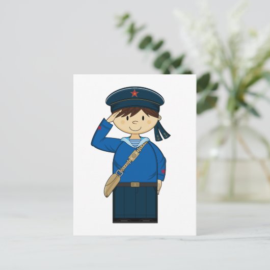 WW2 Russisch Sailor Briefkaart (Staand voorkant)