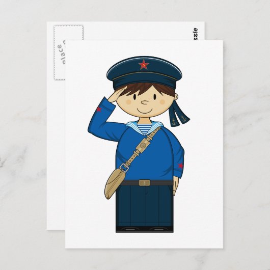 WW2 Russisch Sailor Briefkaart (Voorkant / Achterkant)