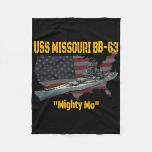 WW2 Ship &amp; Koreaanse Oorlog USS Missouri Battl Fleece Deken