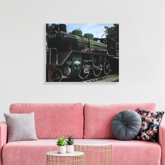 WW2 Stamtrein op de Kwai-brug Canvas Afdruk (Insitu (Woonkamer))