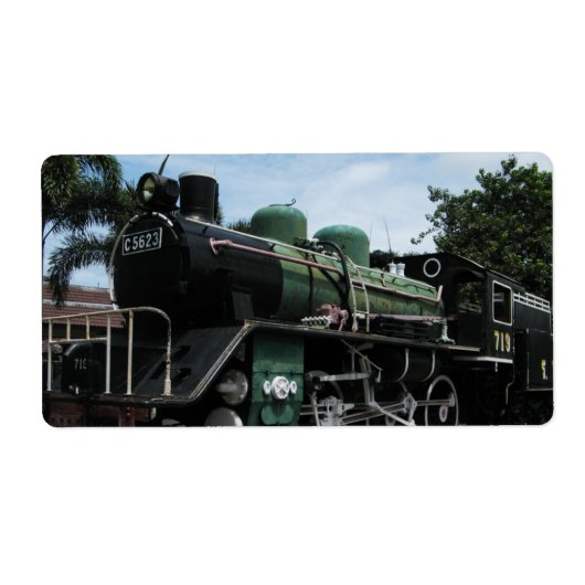 WW2 stoomtrein bij de River Kwai-brug Etiket (Voorkant)