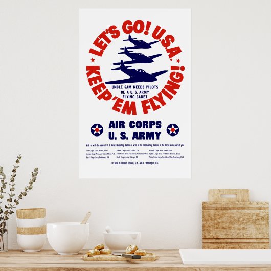 WW2 US Air Corps Poster (Keuken)