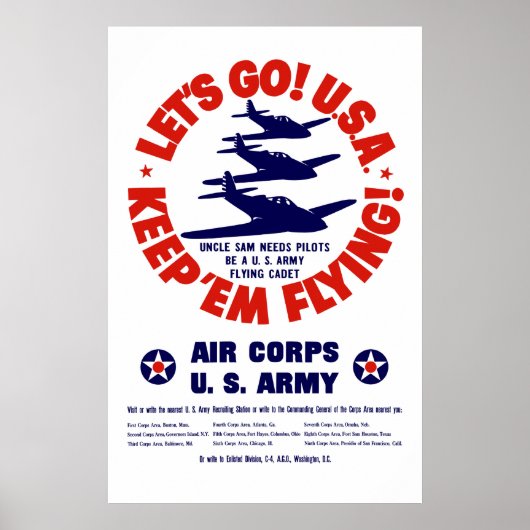 WW2 US Air Corps Poster (Voorkant)