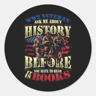 WW2 Veteraan Vraag Mij Over Geschiedenis Wereldoor Ronde Sticker