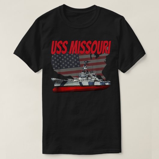 WW2&Veteranenslagschip WW2&Koude Oorlog USS Missou T-shirt (Design voorkant)