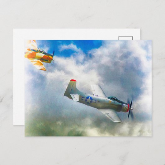 WW2 Vliegtuig AIR FORCE RAIDERS Briefkaart (Voorkant / Achterkant)