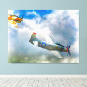 WW2 Vliegtuig AIR FORCE RAIDERS Canvas Afdruk (Insitu (Houten vloer))