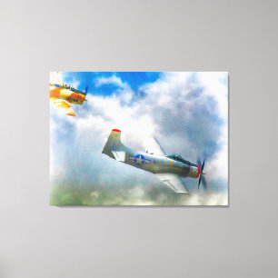 WW2 Vliegtuig AIR FORCE RAIDERS Canvas Afdruk