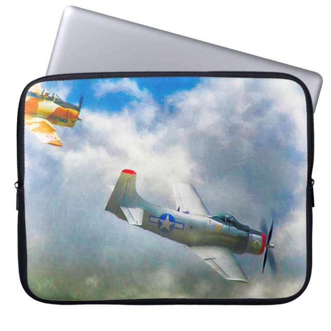 WW2 Vliegtuig AIR FORCE RAIDERS Laptop Sleeve (Voorkant)
