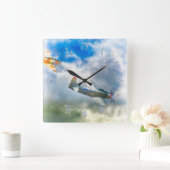 WW2 Vliegtuig AIR FORCE RAIDERS Vierkante Klok (Huis)