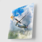 WW2 Vliegtuig AIR FORCE RAIDERS Vierkante Klok (Hoek)