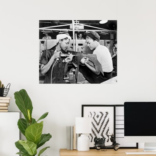 WW2 Vliegtuig Factory, jaren '40 Poster (Thuiskantoor)