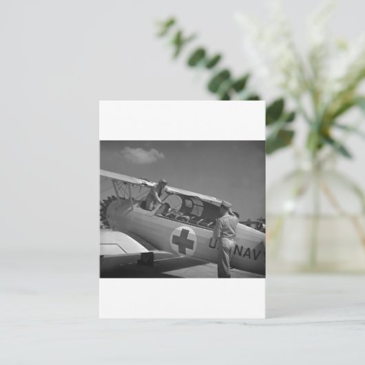 WW2 Vliegtuig van het Rode Kruis Briefkaart (Staand voorkant)