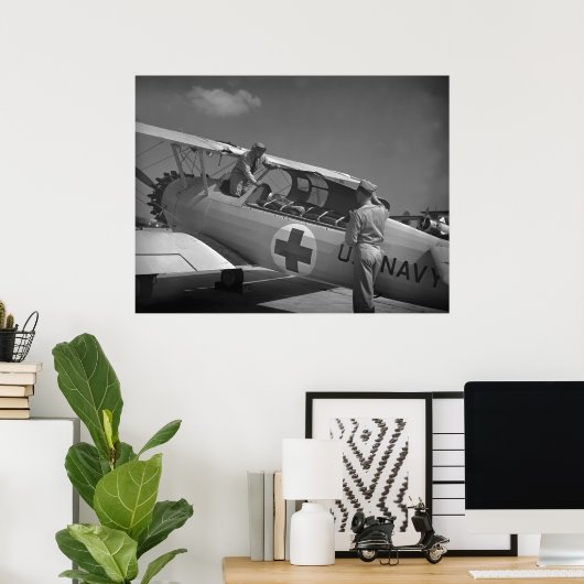 WW2 Vliegtuig van het Rode Kruis Poster (Thuiskantoor)
