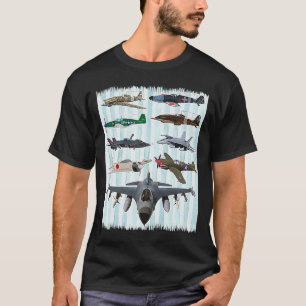 WW2 Vliegtuigen P51 Mustang Spitfire Messersch T-shirt