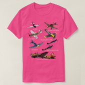 WW2 Vliegtuigen P51 Mustang Spitfire Messersch T-shirt (Design voorkant)