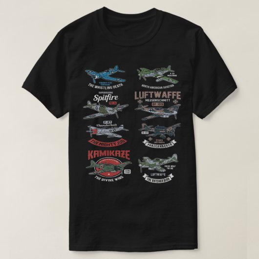 WW2 Vliegtuigen Warvogels Warplanes F4U Corsair P4 T-shirt (Design voorkant)