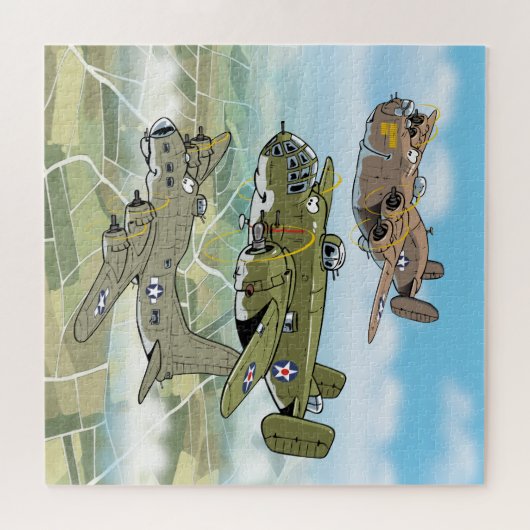 WW2-vliegtuigkarikaturen Legpuzzel (Horizontaal)