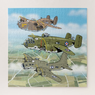 WW2-vliegtuigkarikaturen Legpuzzel