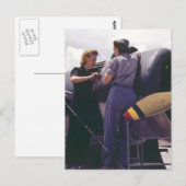 WW2 Vrouwelijke luchtvaartapparatuur Briefkaart (Voorkant / Achterkant)