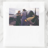 WW2 Vrouwelijke luchtvaartapparatuur Rechthoekige Sticker (Tas)