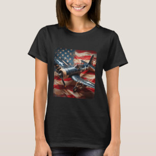 WW2 Warplane F4U Corsair Distressed Amerikaanse Vl T-shirt