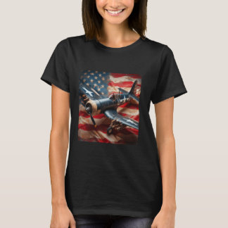 WW2 Warplane F4U Corsair Distressed Amerikaanse Vl T-shirt