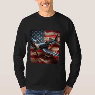 WW2 Warplane F4U Corsair Distressed Amerikaanse Vl T-shirt