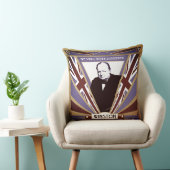 WW2 Winston Churchill Art Deco-stijl Unieschandje Kussen (Stoel)