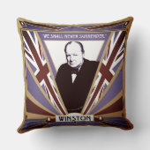 WW2 Winston Churchill Art Deco-stijl Unieschandje Kussen (Achterkant)