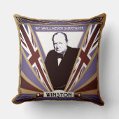 WW2 Winston Churchill Art Deco-stijl Unieschandje Kussen (Voorkant)