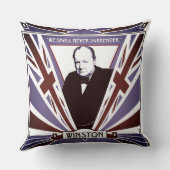 WW2 Winston Churchill Art Deco-stijl Unieschandje Kussen (Achterkant)