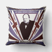 WW2 Winston Churchill Art Deco-stijl Unieschandje Kussen (Voorkant)
