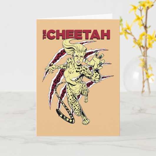 WW84| Cheetah Retro Comic Art Kaart (Gele Bloem)