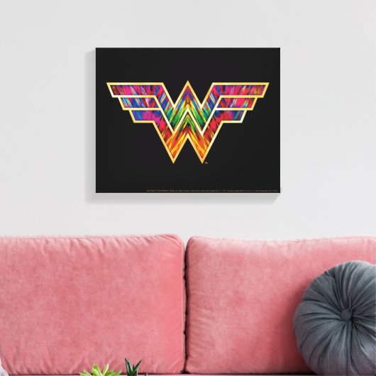 WW84| Logo Wonder Woman Kaleidoscoop Canvas Afdruk (Insitu (Woonkamer))