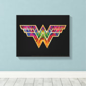 WW84| Logo Wonder Woman Kaleidoscoop Canvas Afdruk (Insitu (Houten vloer))