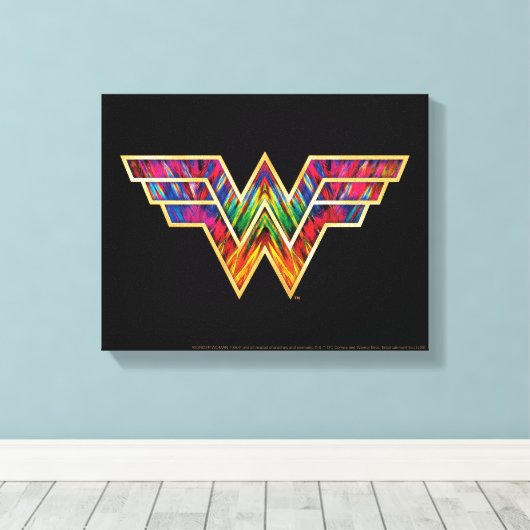 WW84| Logo Wonder Woman Kaleidoscoop Canvas Afdruk (Insitu (Houten vloer))