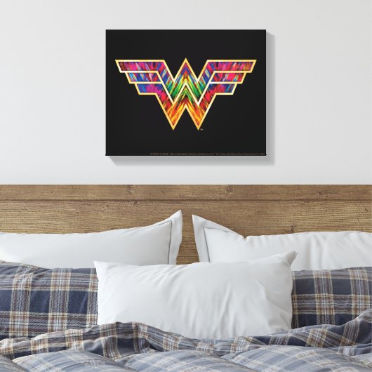 WW84| Logo Wonder Woman Kaleidoscoop Canvas Afdruk (Insitu (Slaapkamer))