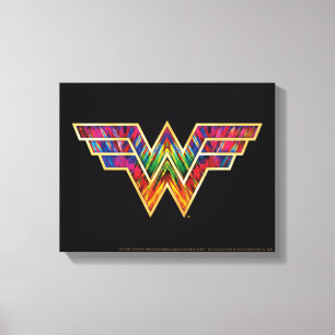 WW84  Logo Wonder Woman Kaleidoscoop Canvas Afdruk