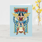 WW84| Retro Comic Wonder Woman-logo Kaart (Gele Bloem)