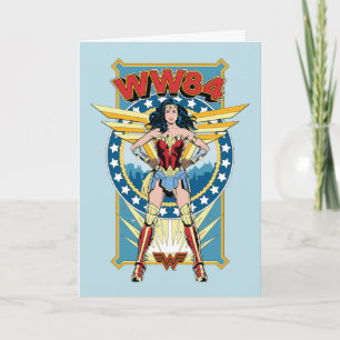 WW84  Retro Comic Wonder Woman-logo Kaart